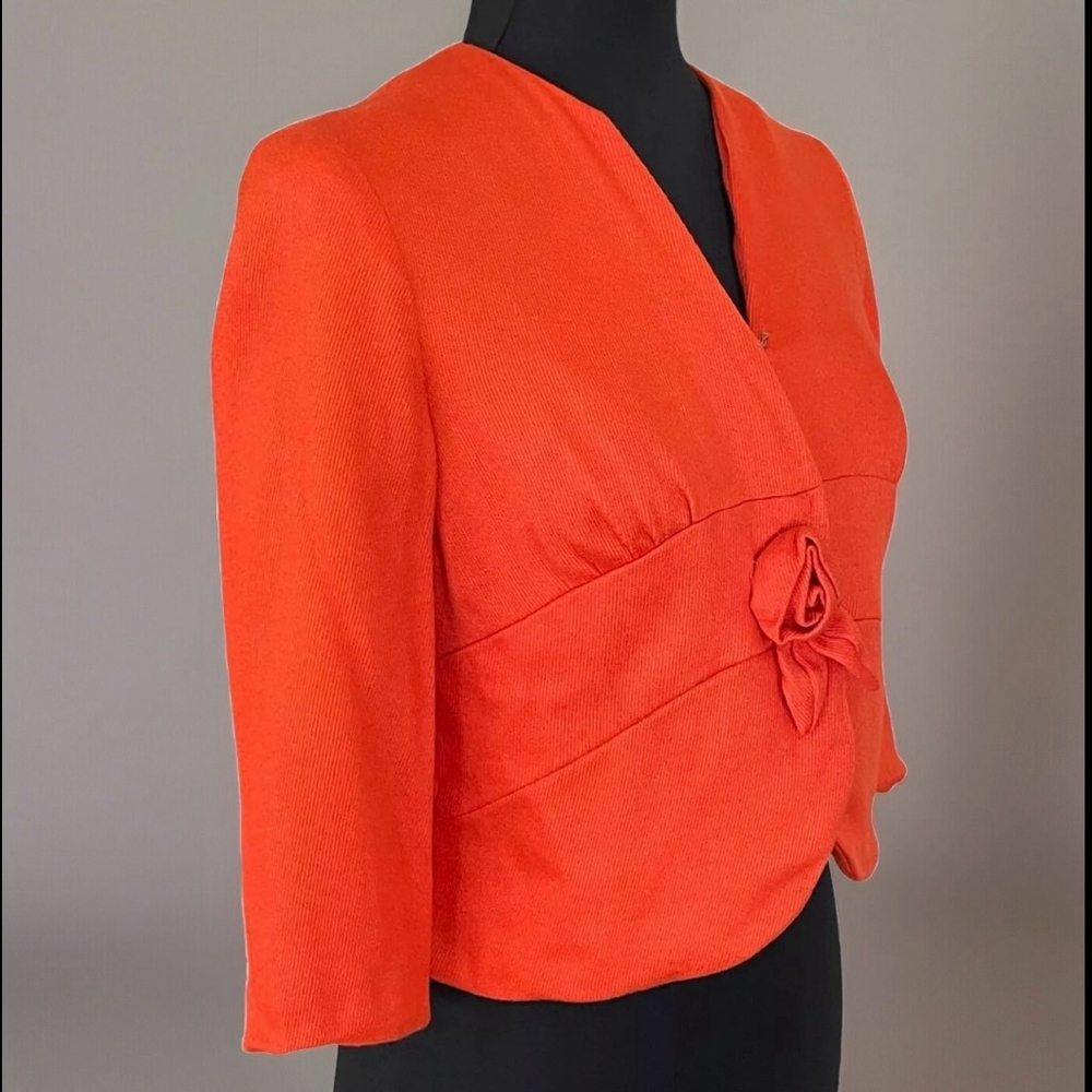 Hal Kassel Vintage Blazer Orange Rosette Size Small - Picture 3 of 12
